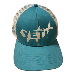 YETI Tarpon Fish Teal Turquoise Trucker Hat Cap Mesh Snapback Cooler
